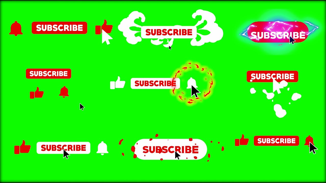 Top 10+ Free Green Screen Subscribe Buttons 🎥