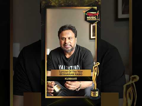 Kumaar Wins Lyricist of the Year for 'Besharam Rang" at MMA😍🙌 #mma #kumaar #mirchimusicawards