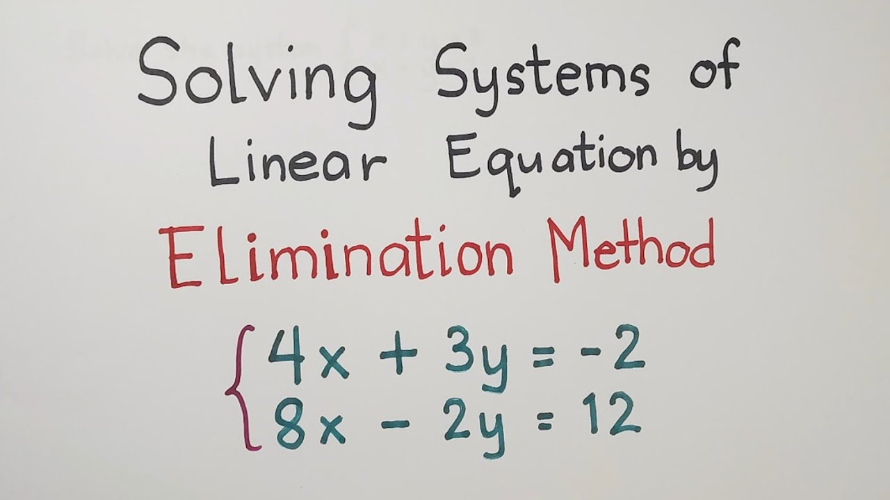 Solve Linear Systems Using Elimination ✖️