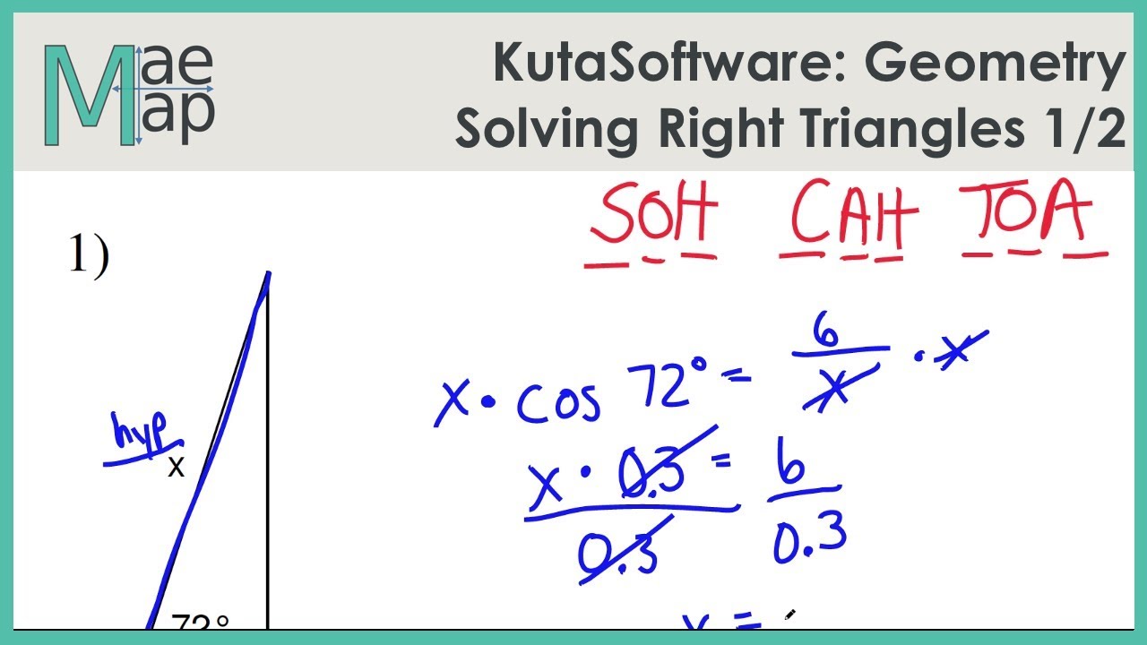 KutaSoftware: Solving Right Triangles Worksheet ๐