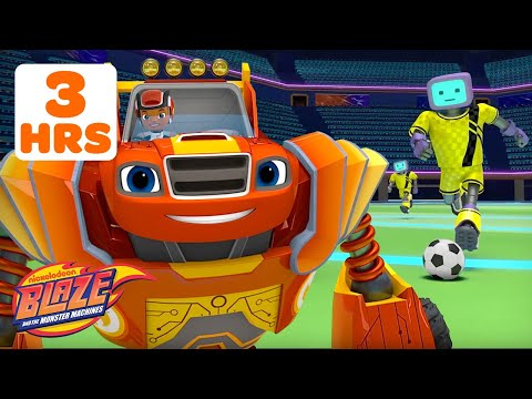 Blaze Uses ROBOT POWER on Rescues & Missions! ⚽️ | 3 HOUR MARATHON | Blaze and the Monster Machines