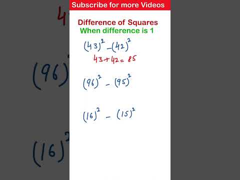 Difference of squares | Fast calculation trick