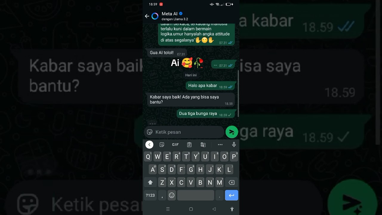 NT gombalin meta AI WhatsApp #metaaiwhatsapp #meta #metaanimation #beranda #tutorial #sedstatus