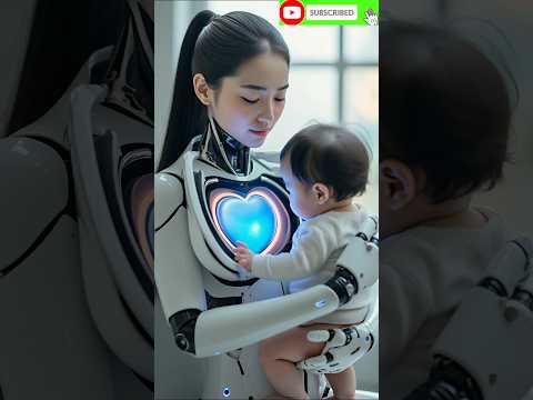 Robot Mother’s Tender Moment with Her Baby #tech #future #technology #meibot #cute #2050