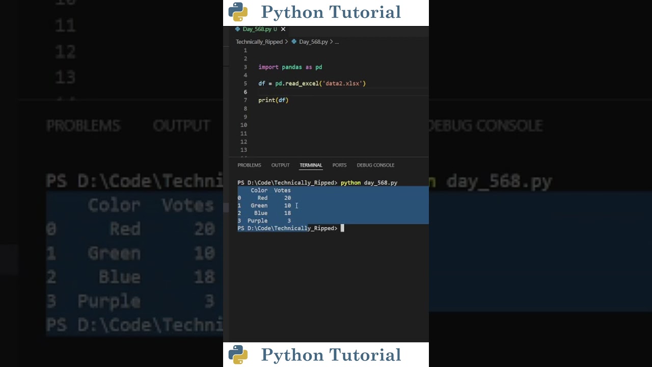 Reading Excel Files with Pandas in Python