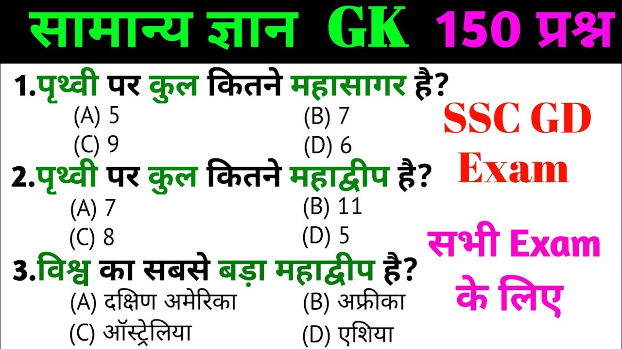Top 150 GK Questions for SSC & UPSC Exams 📚