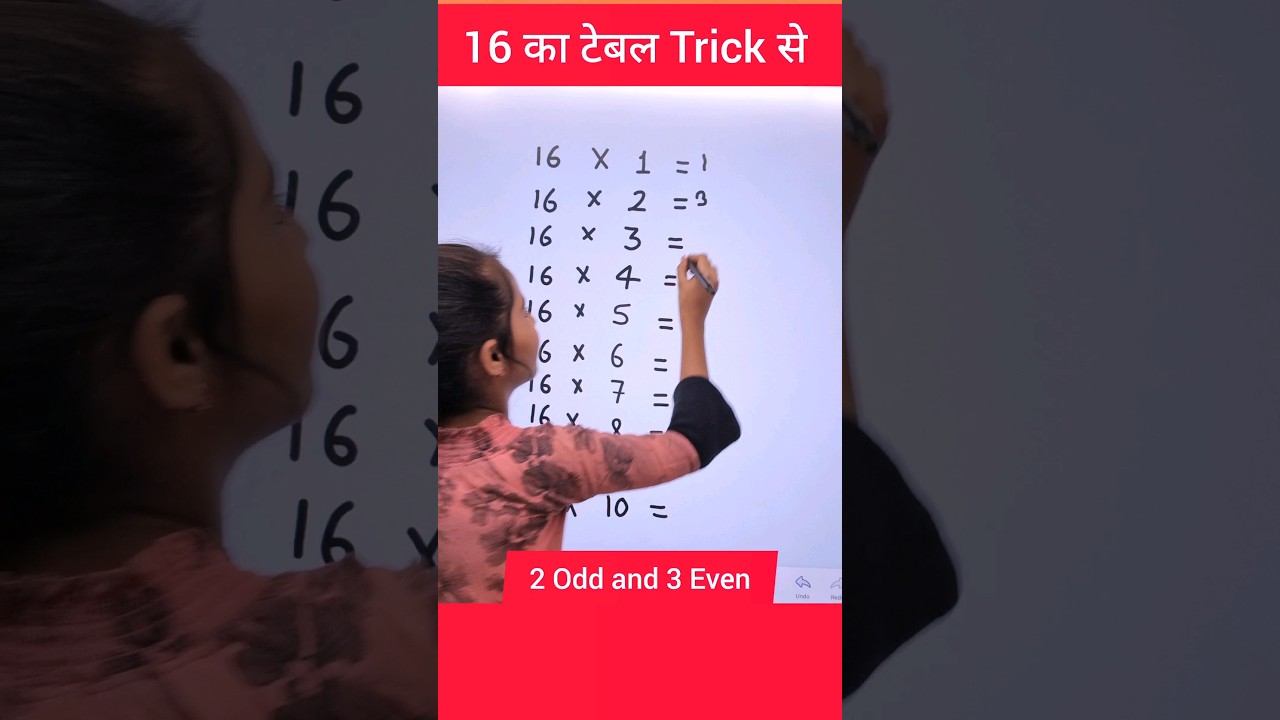 16 Easy Trick to Learn 16 Times Table 📚