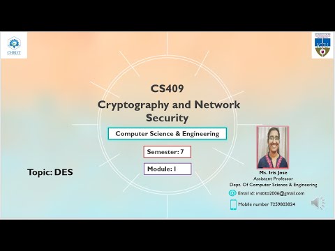 CS 409CNS module 1 Block cipher DES