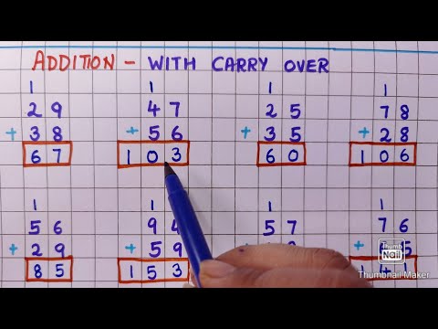 Addition || Double Digit With Carry Over || Addition made Easy || Maths
