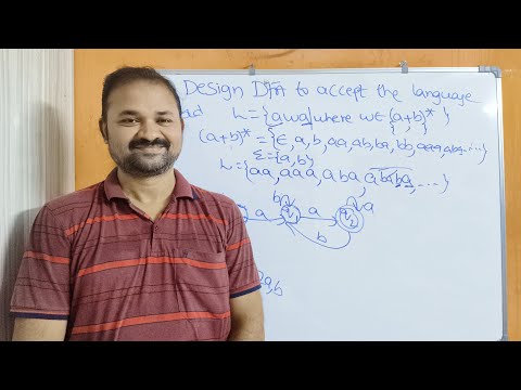 Design DFA that accepts language L={awa | w ∈ {a,b}*} || String starts with 'a' and ends with 'a'