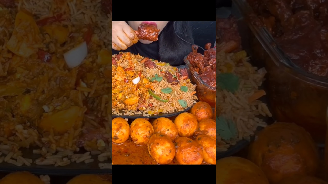 ASMR: Biryani, Chicken, Curry & Fish Mukbang 🍚
