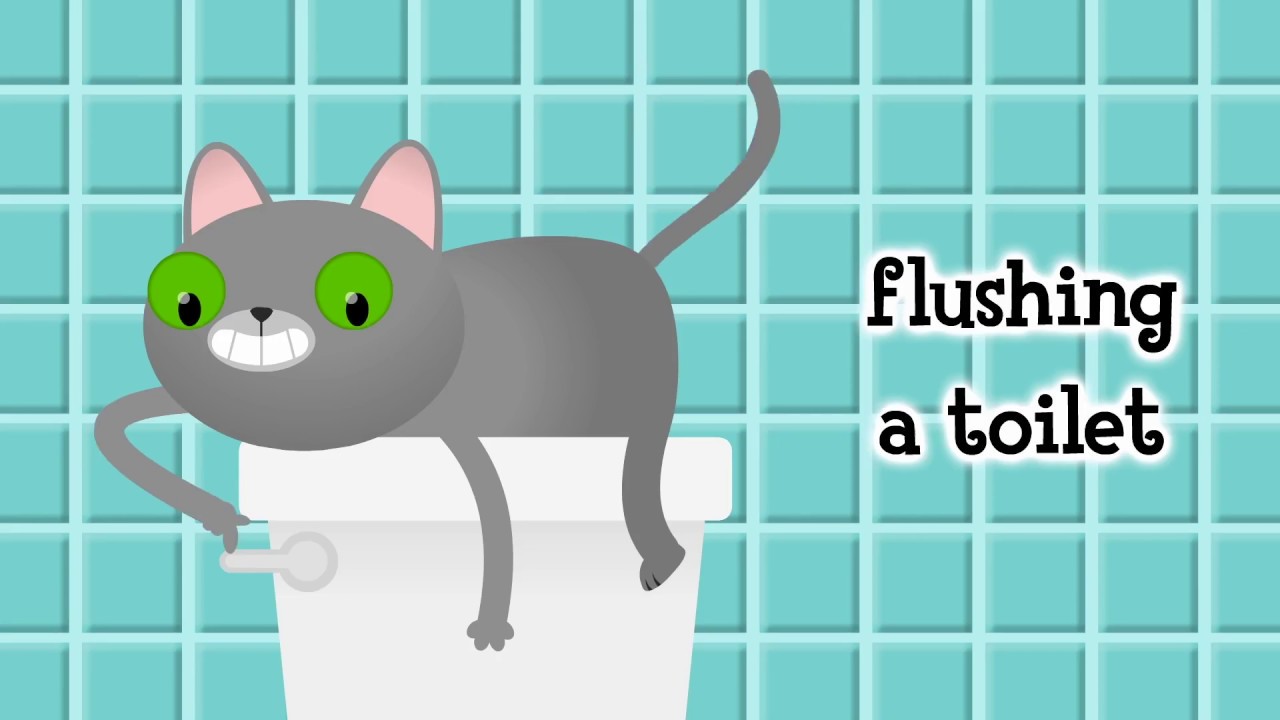 Cat Flushing Toilet Lyric Video 🐱🚽