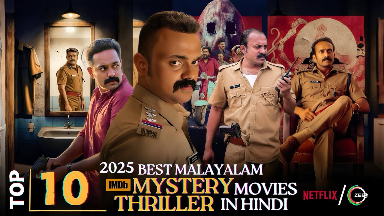 Top 10 Malayalam Suspense Thriller Movies in Hindi Dubbed | Murder & Crime Mysteries 🔪