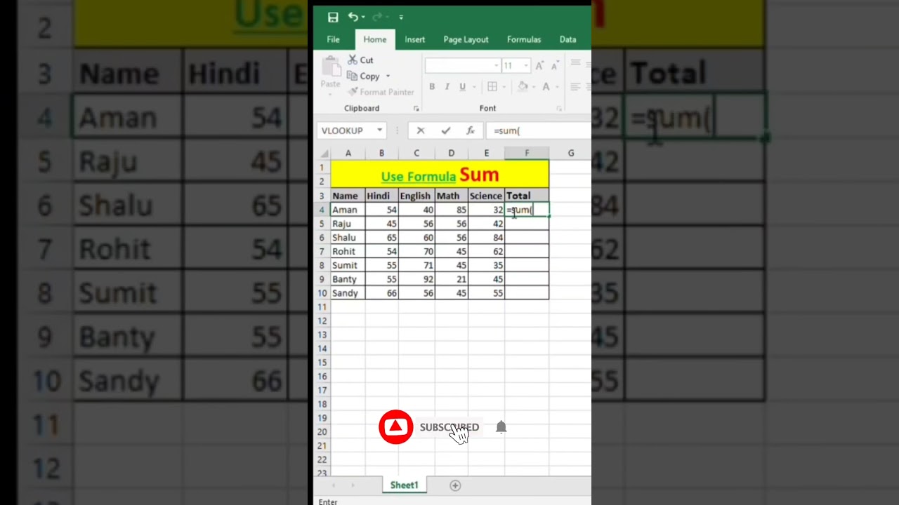 Excel Sum Formula in Hindi | Easy Sum Tips 📊