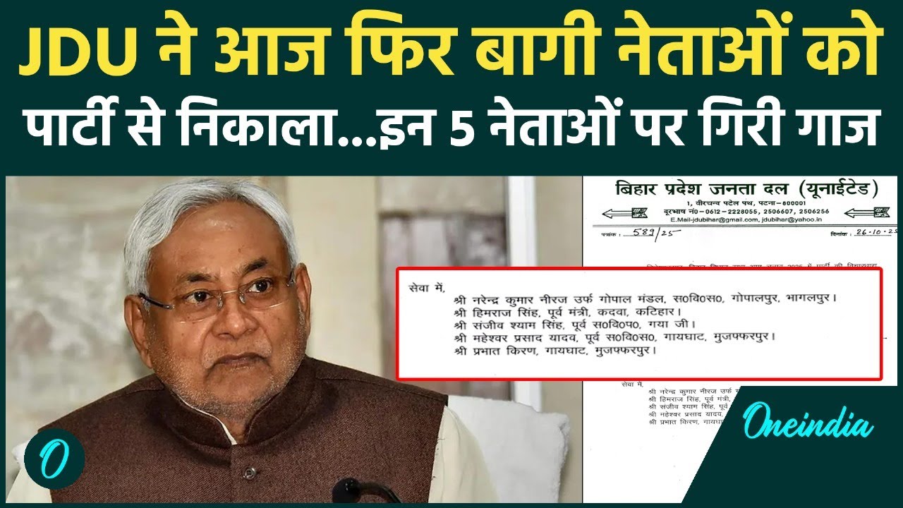 Bihar Election 2025: JDU Removes 5 Leaders Including MLA Gopal Mandal ⚠️