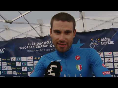 Filippo Ganna - Interview at the finish - Drôme-Ardèche UEC ITT European Championships 2025
