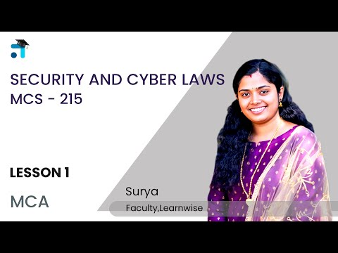 Lesson 1 (BLOCK I) | Security and Cyber Laws | MCS 215 | MCA | #1 IGNOU Coaching #ignou #learnwise