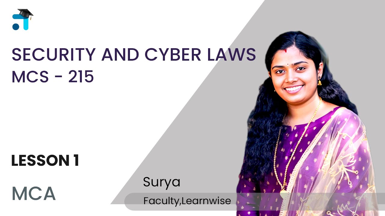 Master Security & Cyber Laws: Lesson 1 (BLOCK I) | MCS 215 | MCA | IGNOU Coaching