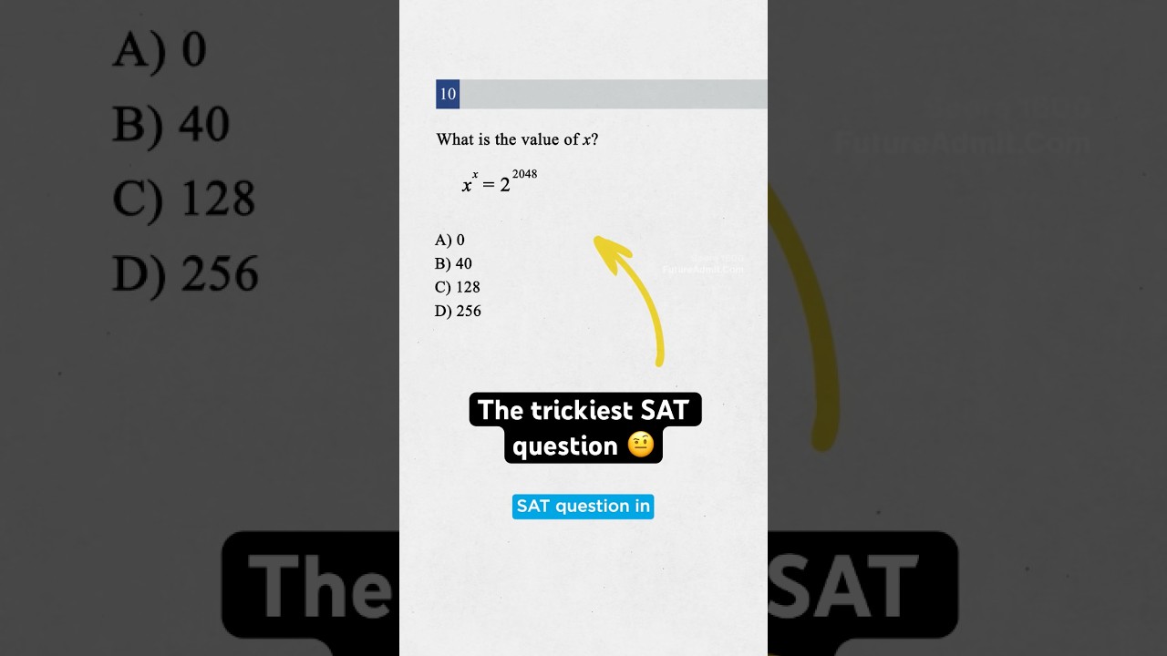 Can You Solve the Most Difficult SAT Question? 🧠 Test Your Skills Now!