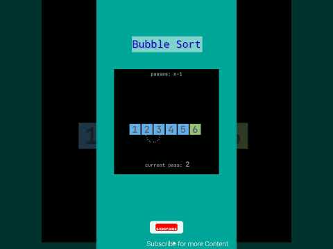 Bubble Sort Algorithm Animation Video 🚀 #dsa #algorithm #sorting #bubblesort #dsalgo #Way2Future