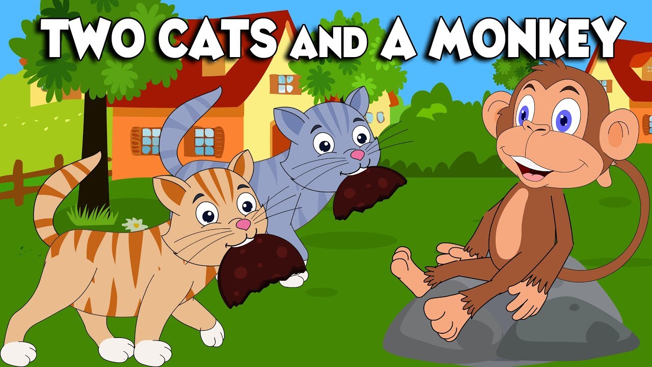 Monkey and Two Cats English Moral Stories for Kids | English Fairy Tales for Toddlers