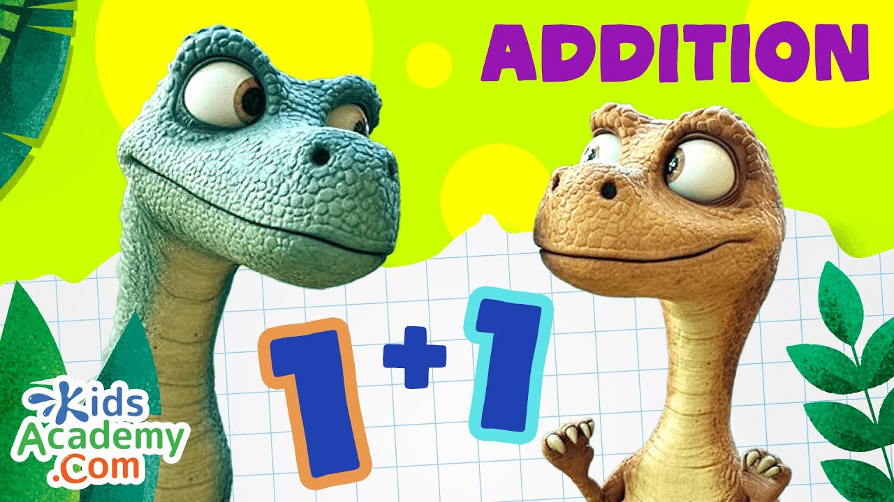 Fun Kindergarten Math: Dino Teaches Addition 1-9 🦕