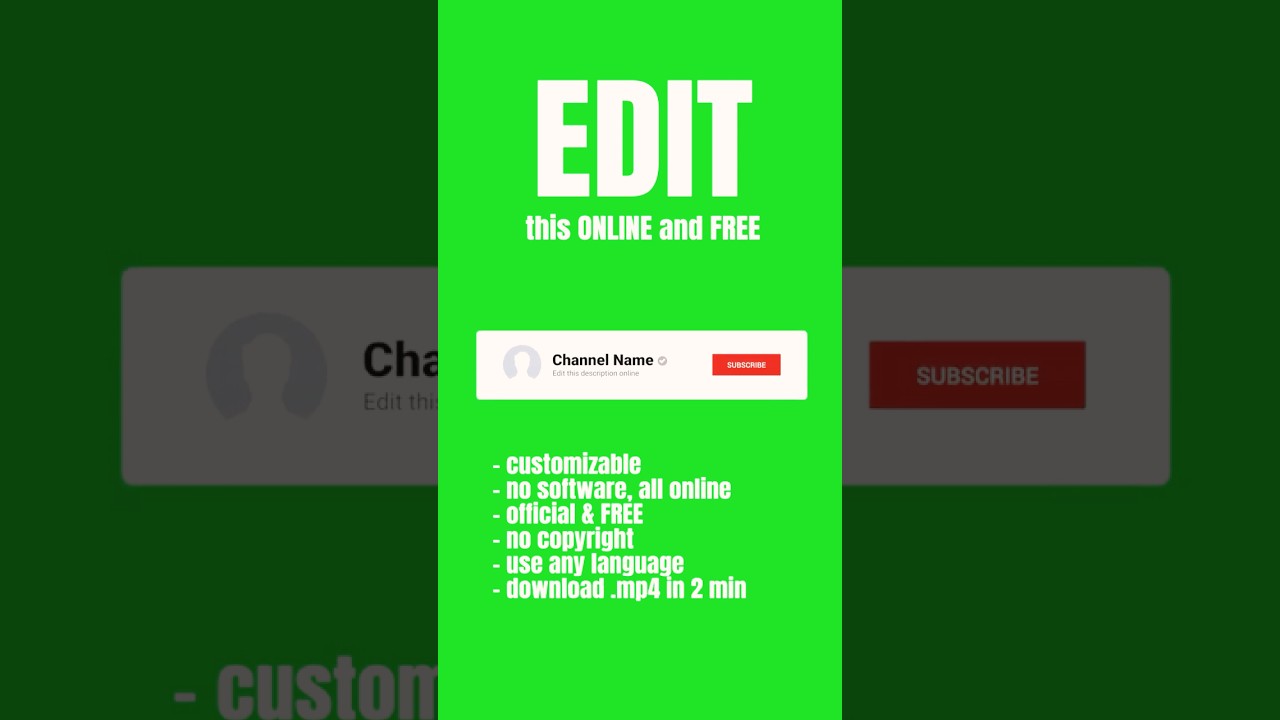 Free YouTube Subscribe Button Green Screen Animation | No Copyright | Free Download | Online