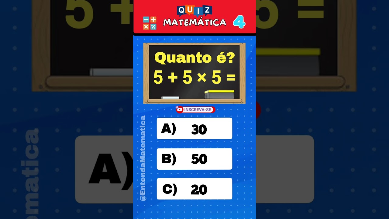 ✅ QUIZ DE MATEMÁTICA #matematica #matemática #matematika #quiz #quiztime