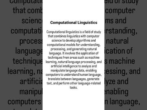Computational Linguistics. #linguistics #english #englishlinguistics #computationallinguistics