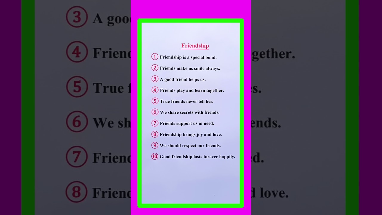 10 Lines on Friendship in English 🤝