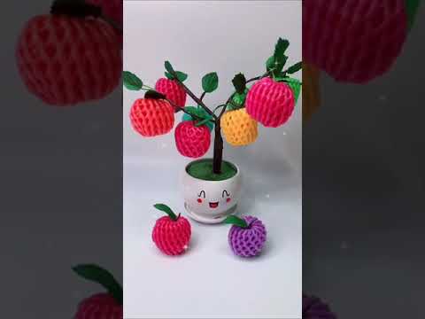 Apple Craft: Reuse Fruit Foam Nets for Creative Wrappers 🍎