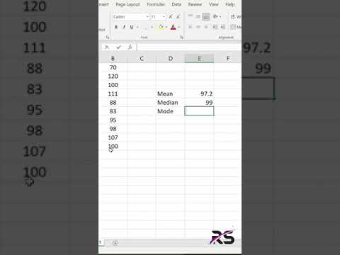 Find Mean, Median and Mode in Excel