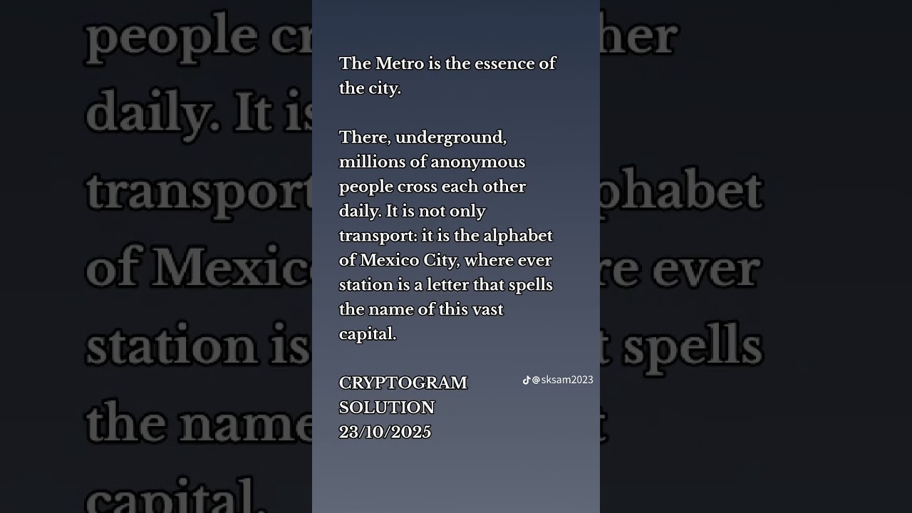 Crypto Gram Puzzle Solution - October 23, 2023