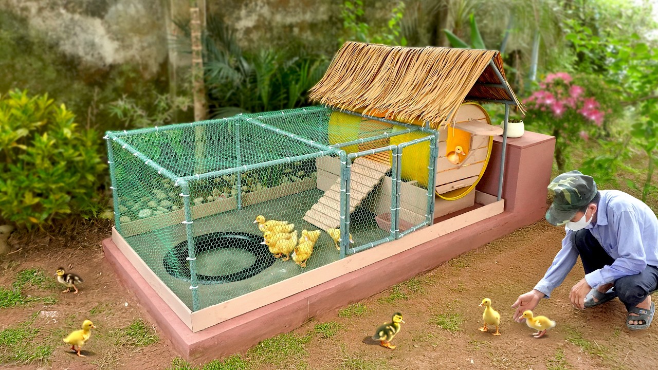 Transforming PVC and Old Barrel into a Cozy Duck House with Pool