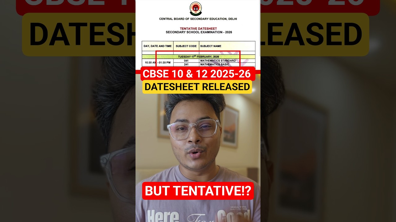 CBSE Class 10 & 12 Tentative Datesheet 2025-26 Released! #abhisheksir #cbseclass10 #cbse