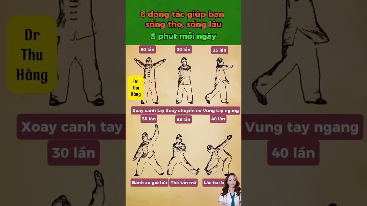 6 Bài Tập Đơn Giản Nâng Cao Sức Khỏe & Sống Thọ 🌱