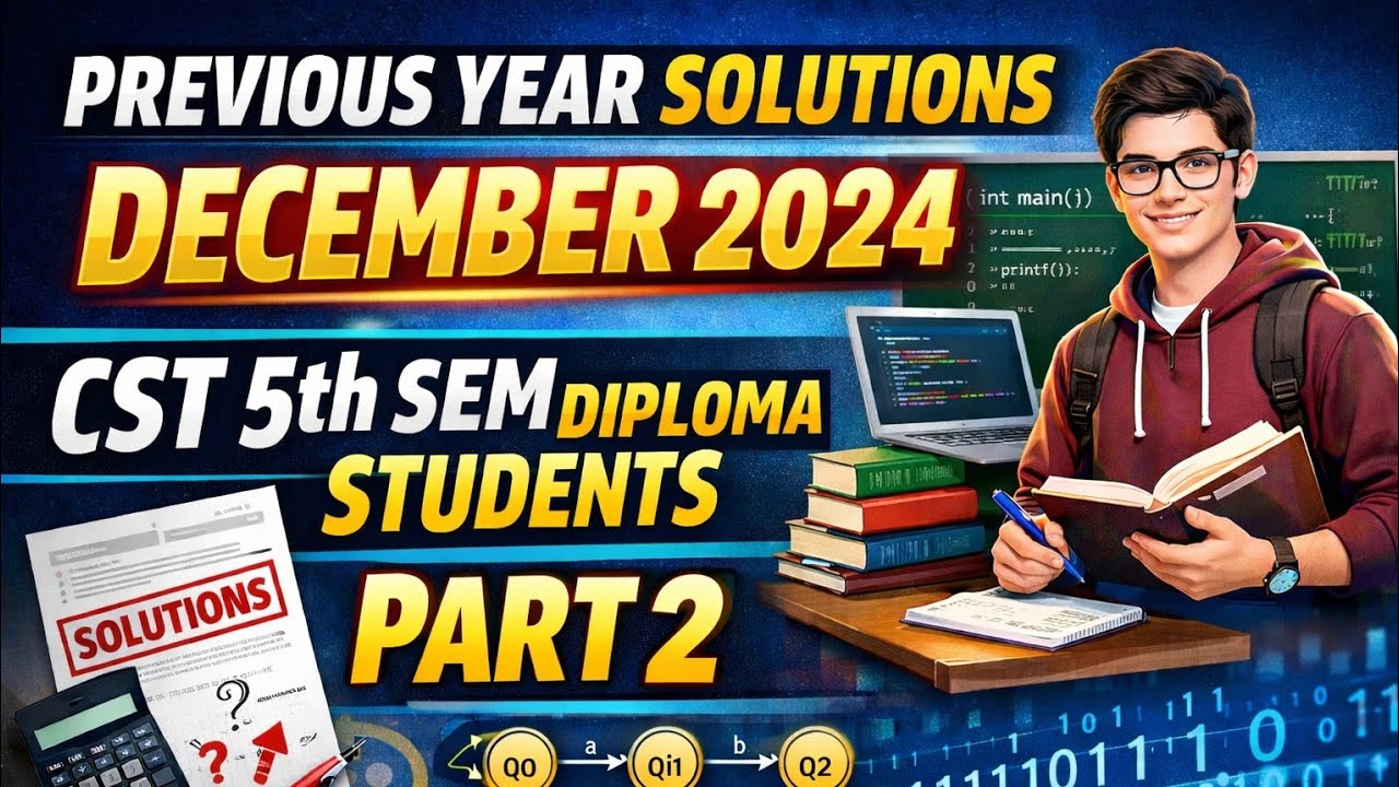 Automata Theory Previous Year Solutions December 2024 | CST 5th Sem Diploma  Part 2 #CST5TH #diploma