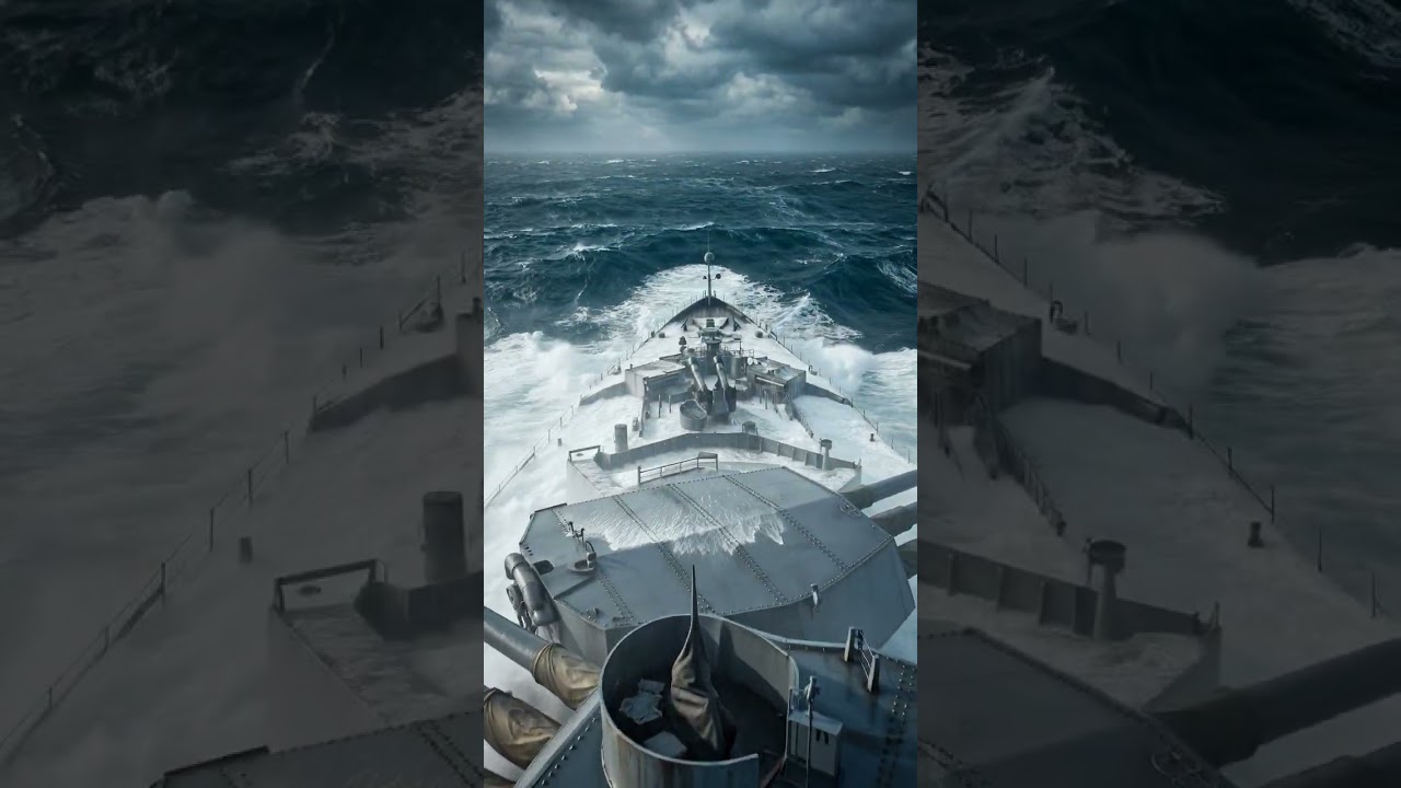 HMS Rodney Battles Monster Waves with 16-Inch Guns 🌊