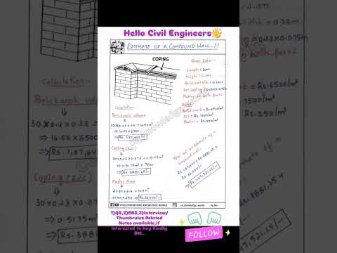 Estimate of a COMPOUND WALL??#civil #civilconcepts #civilbasicknowledge #compoundwall