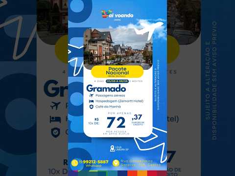 Gramado? Vôo + Hospedagem (19) 99212-5887