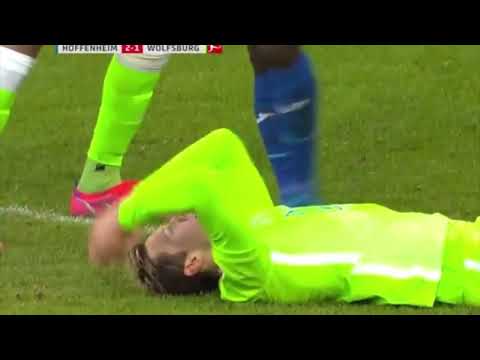 Paulo otavio Crazy red Card ¶ Hoffenheim vs Wolfsburg 2-1 last minute red card