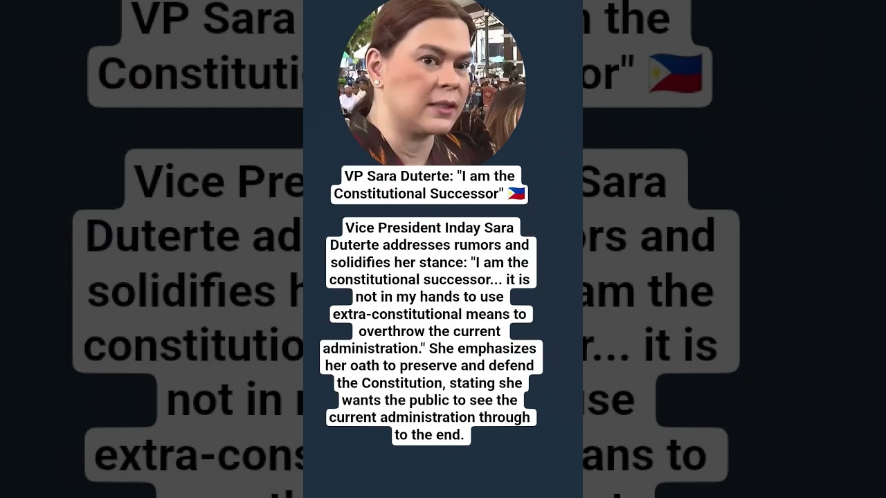 Vice President Inday Sara Duterte addresses rumors and solidifies her stance: