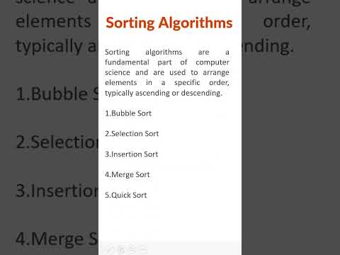 What is Sorting Algorithms?