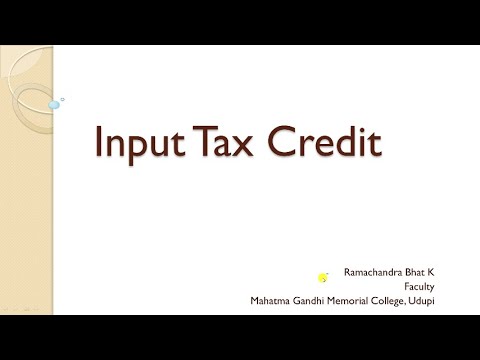 Input Tax Credit Basics ๐