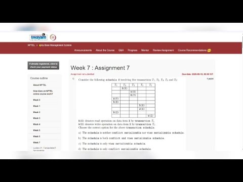 DBMS Week 7 Assignment Solutions | NPTEL 2025