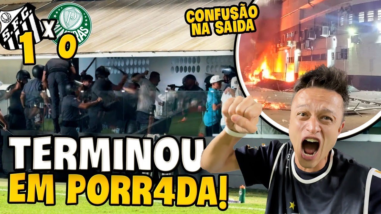 Confusão entre Santos e Palmeiras com a polícia 🚓