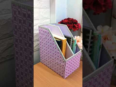 Bookshelf Organizer DIY Using Recycled Laptop Box