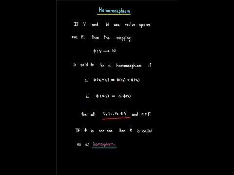Concept of Homomorphisms in Vector Space #vector_space#homomorphism