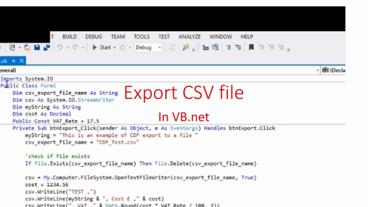 VBDotNet Export to CSV ASCII with Rounded Data 📊