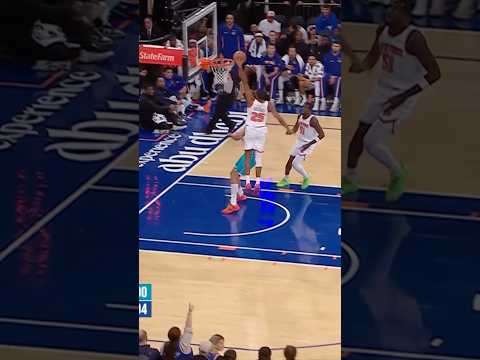 Mikal Bridges with the emphatic finish at the rim ๐ฅ #knicks #nba #shorts #preseason #slamdunk